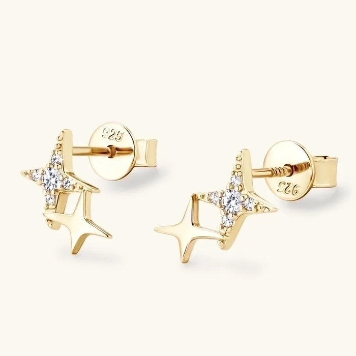 Étoile Brillante – Moissanite & Sterling Silver Star Studs