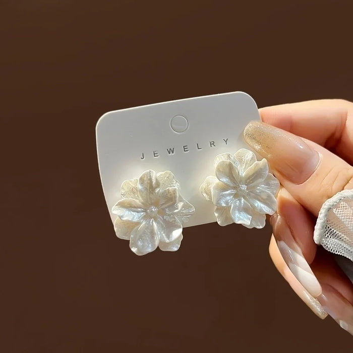 Ethereal Bloom: Mother-of-Pearl Floral Earrings
