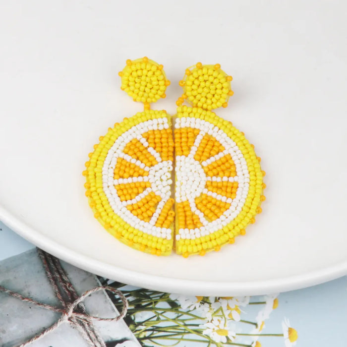 Citrus Charm Beaded Earrings