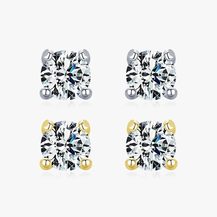 Luna Moissanite Studs in Gold