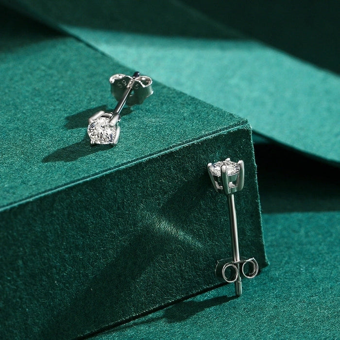 Luna Moissanite Studs in Silver