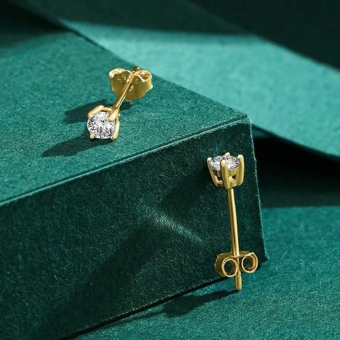 Luna Moissanite Studs in Gold