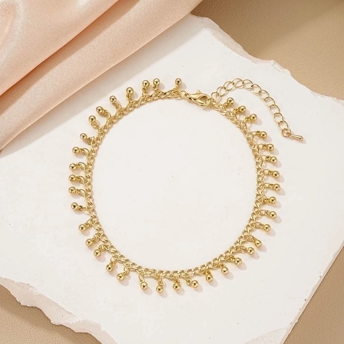 Chic Jingle: Beaded Chain Necklace in Gold