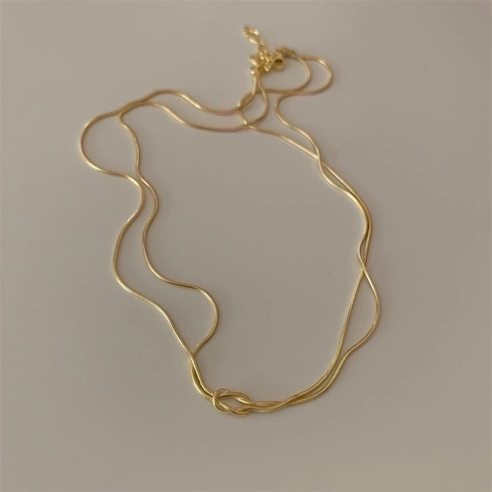 Stainless Steel 18K Gold Plated Minimalist Plating Solid Color Necklace