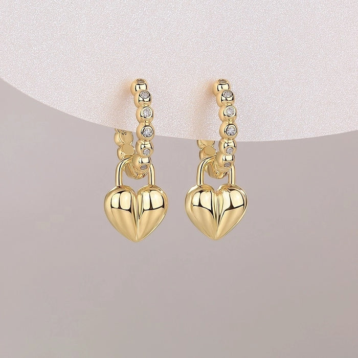 Amour Heart – Moissanite & 925 Sterling Silver Earrings