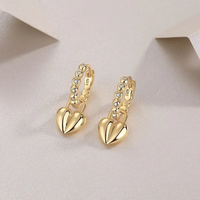 Amour Heart – Moissanite & 925 Sterling Silver Earrings