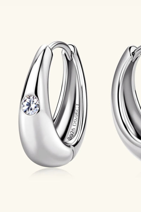 Eternal Glow – Moissanite & Sterling Silver Hoop Earrings