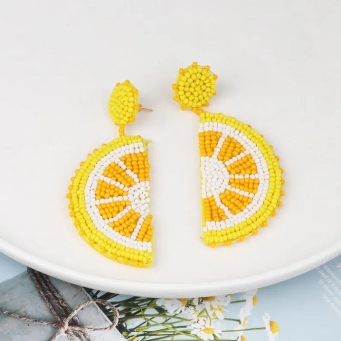 Citrus Charm Beaded Earrings