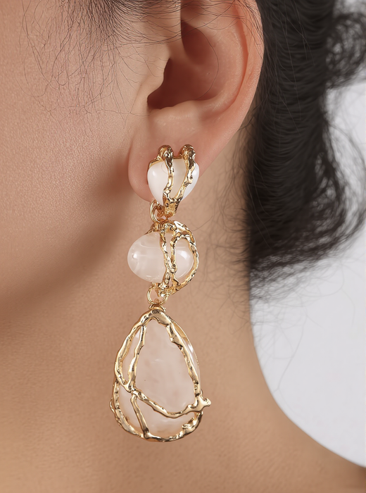 Élise Rose Quartz Drop Earring