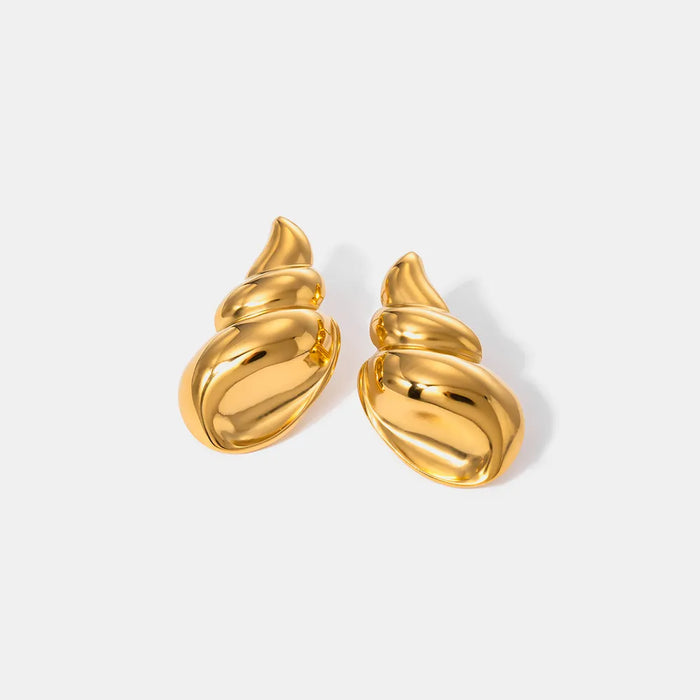 18K Gold-Plated Conch Statement Earrings