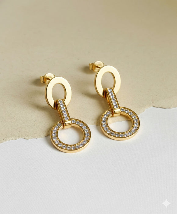 Lustre Link – Moissanite & Sterling Silver Drop Earrings