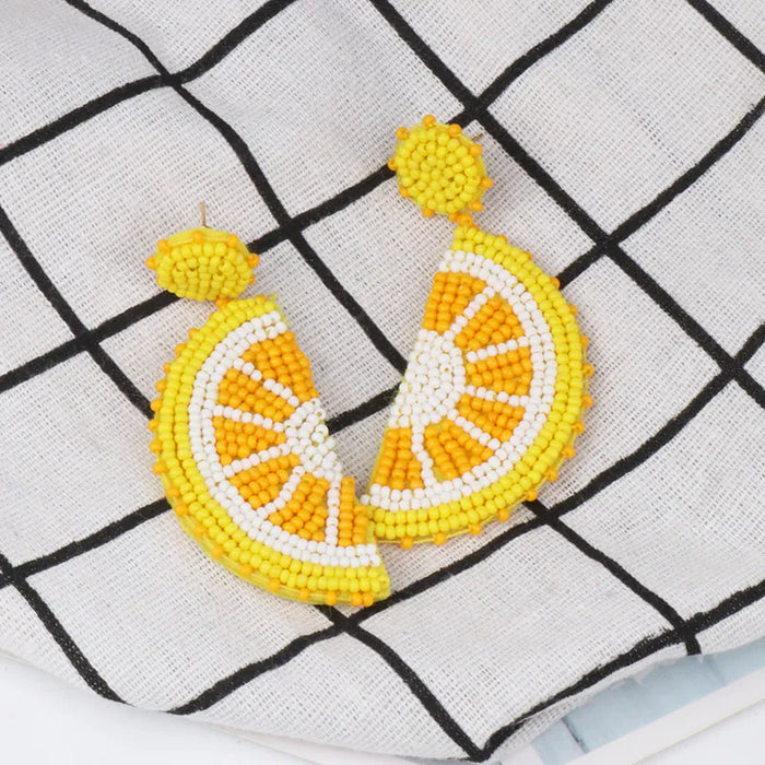 Citrus Charm Beaded Earrings