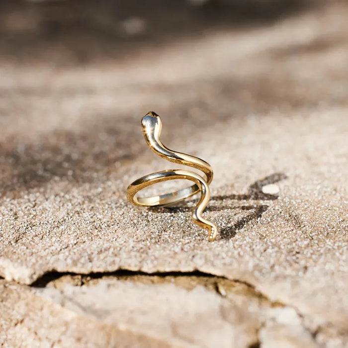 The Enchantress: Gold Snake Wrap Ring