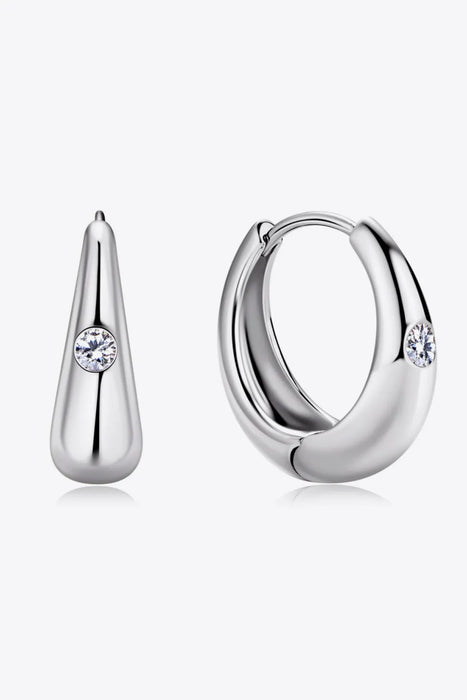 Eternal Glow – Moissanite & Sterling Silver Hoop Earrings