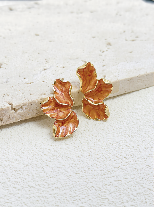 Amber Petal Earrings