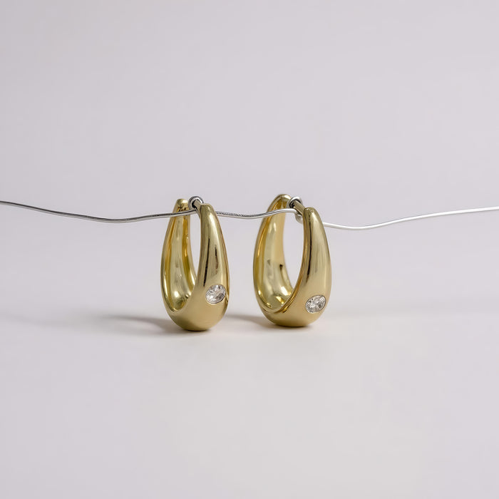 Eternal Glow – Moissanite & Sterling Silver Hoop Earrings