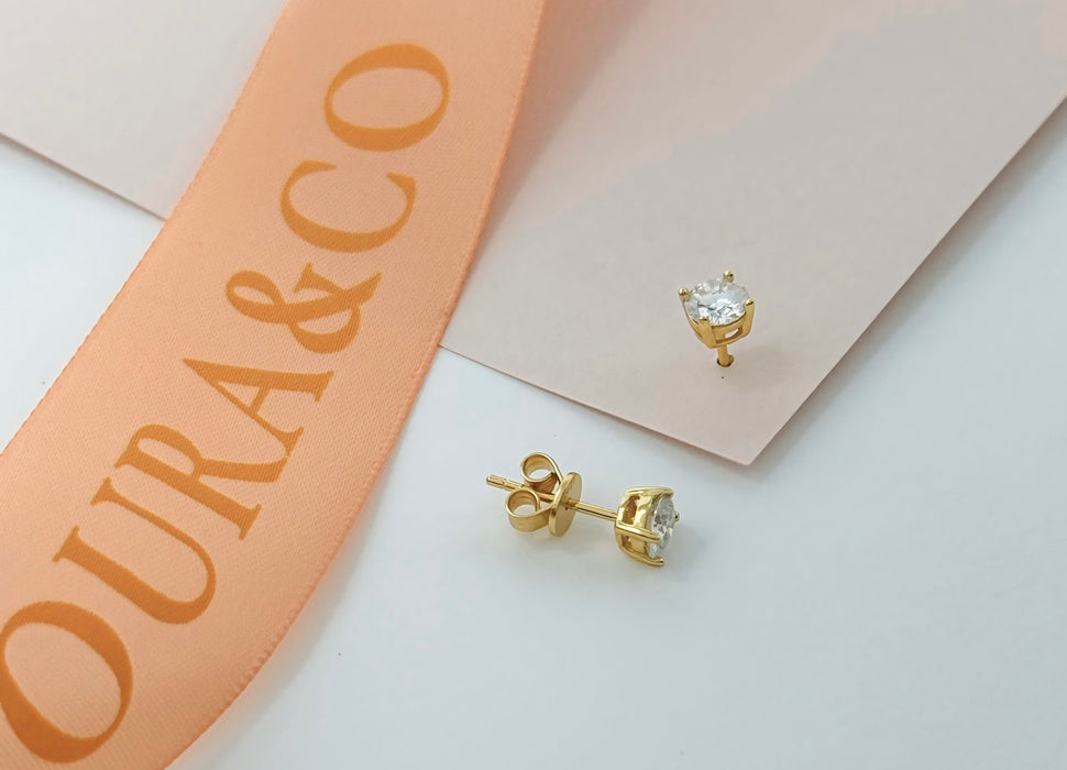 Luna Moissanite Studs in Gold