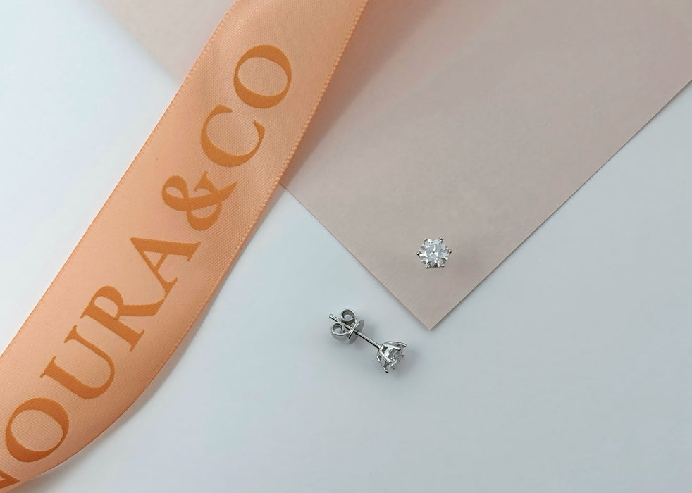 Luna Moissanite Studs in Silver