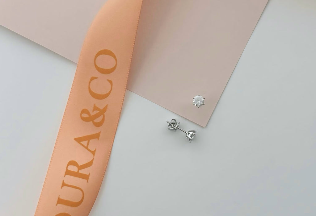 Luna Moissanite Studs in Silver