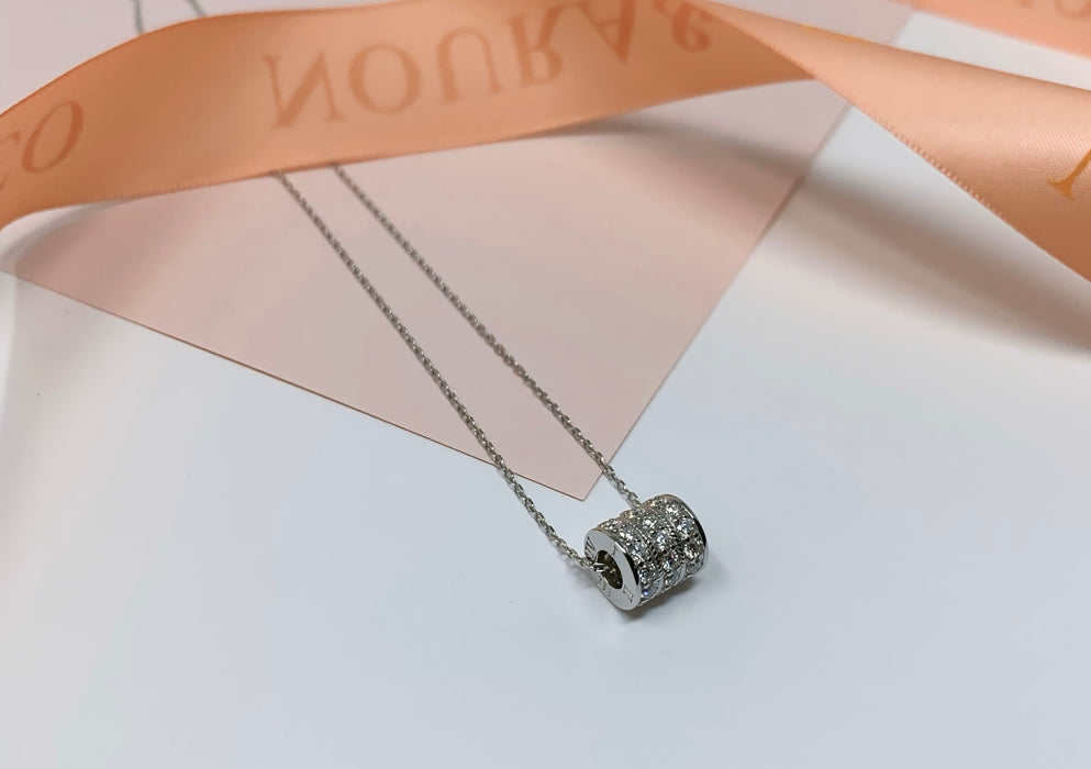 Minimalist Moissanite Barrel Necklace in 925 Sterling Silver