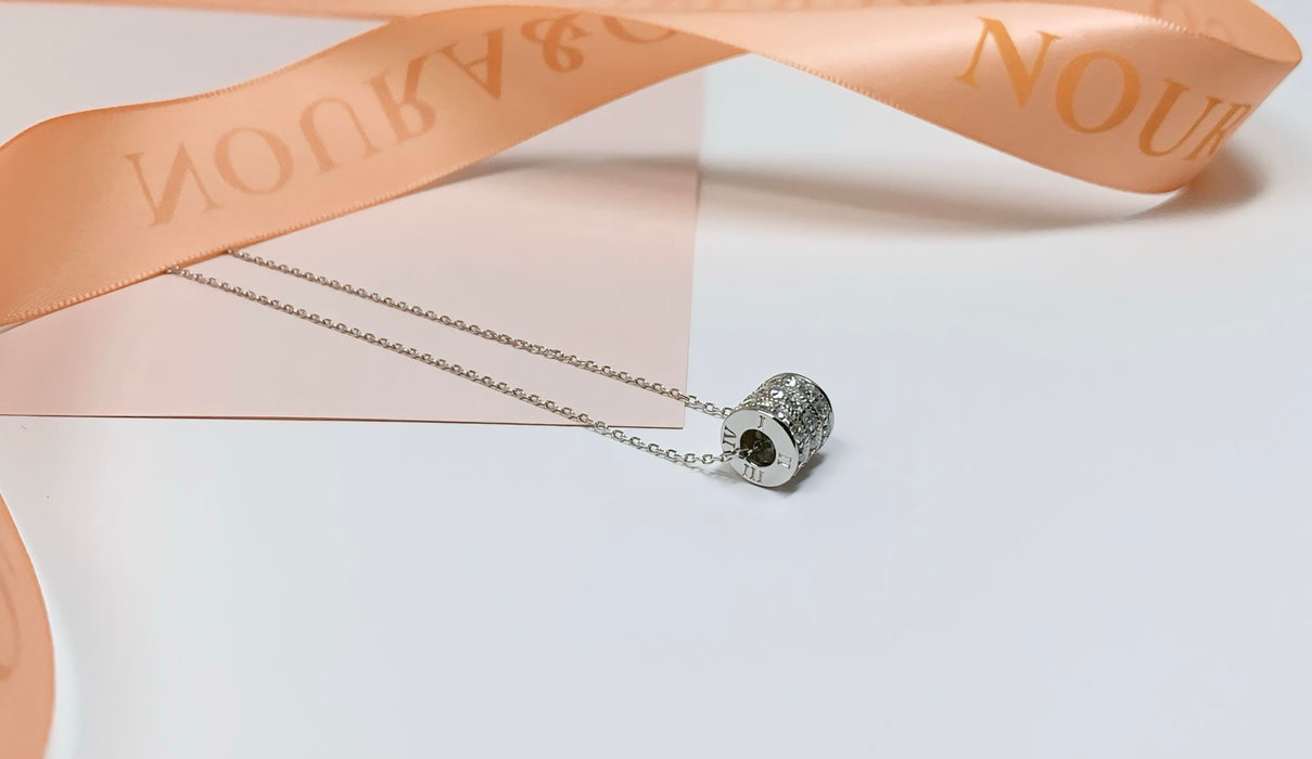 Minimalist Moissanite Barrel Necklace in 925 Sterling Silver