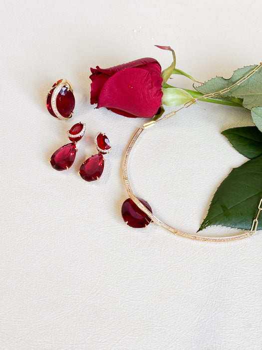 Crimson Drop Earrings