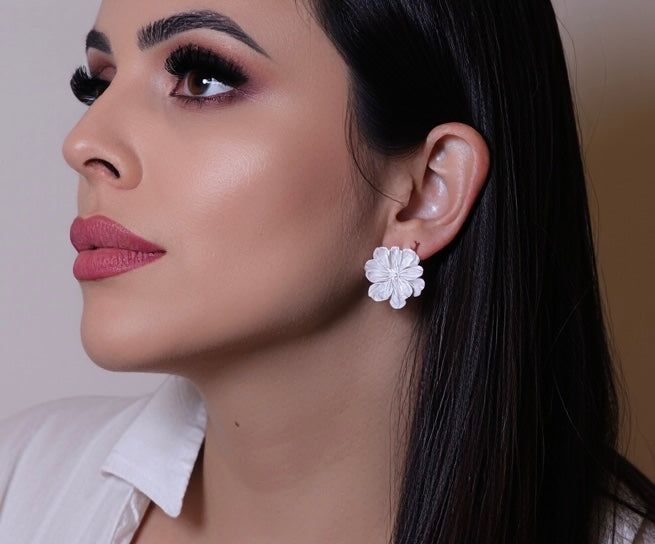 Ethereal Bloom: Mother-of-Pearl Floral Earrings