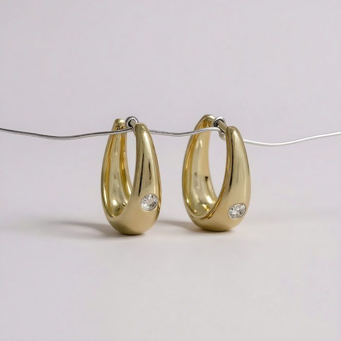 Eternal Glow – Moissanite & Sterling Silver Hoop Earrings