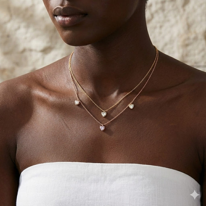 Luminous Elegance Heart Necklace