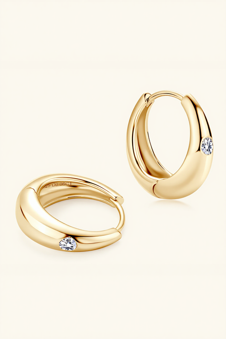 Eternal Glow – Moissanite & Sterling Silver Hoop Earrings