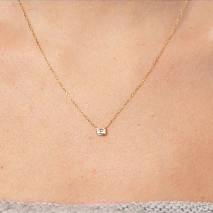 Minimalist Ellipse Shape Glass Copper 18K Gold Plated Plating Necklace