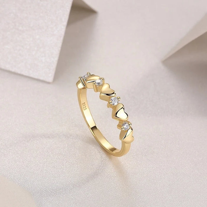 Hearts in Harmony: Moissanite Heart Ring