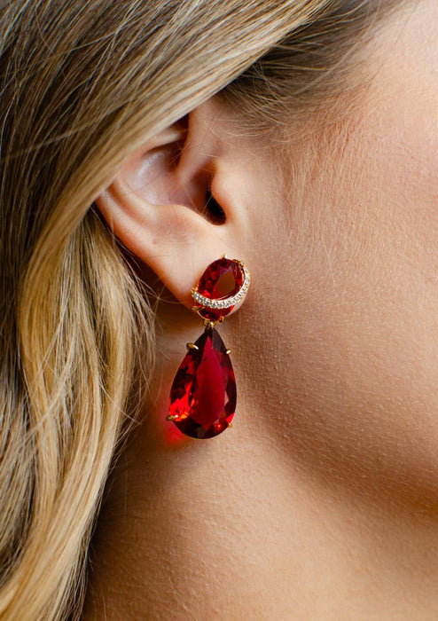 Crimson Drop Earrings