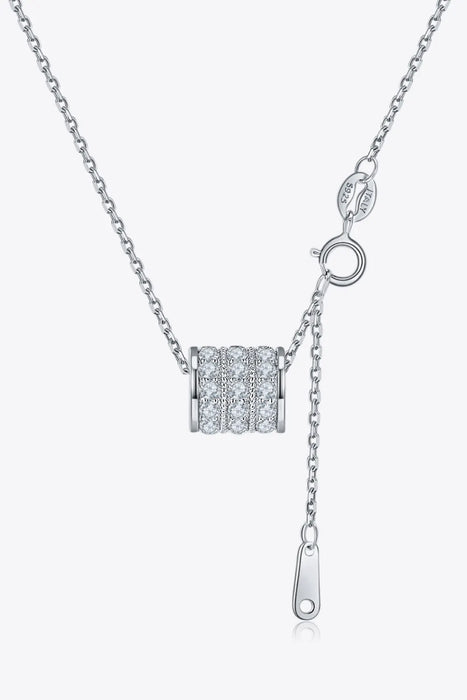 Minimalist Moissanite Barrel Necklace in 925 Sterling Silver
